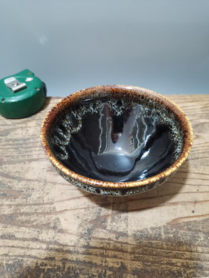 日本回流瓷器昭和時期窯變釉天目盞天目碗茶杯茶碗抹茶碗，釉色特