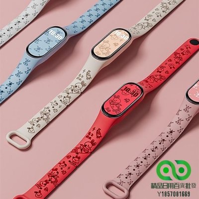XIAOMI MI 適用於小米手環 7 6 5 4 3 矽膠錶帶手鍊智能手錶替換腕帶的 3D 打印錶帶【精品】
