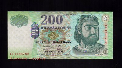 【Louis Coins】B190-HUNGARY--1998匈牙利紙幣200 Forint(481)