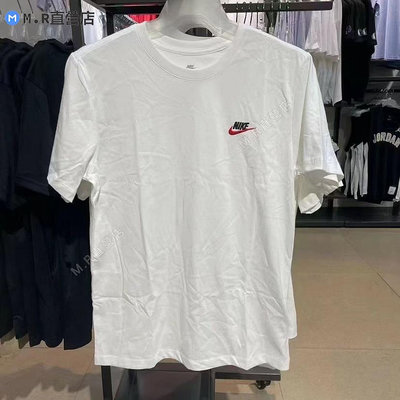 Nike 耐吉 T恤 男女 情侶夏 刺繡 小標 logo跑步 純棉 休閒運動 短袖 AR4999-100