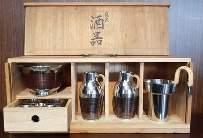 宏順茶苑（梵德藝術)典藏日本老件新品 錫酒器一組 特價 $6800  藝術品