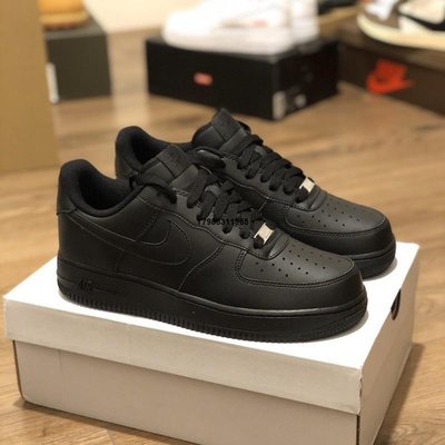 Nike Air Force 1 全黑 百搭 鐵牌 滑皮 學生 工作 男女鞋 慢跑鞋 情侶 315122-001