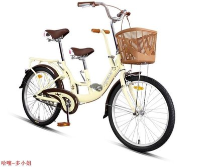 【熱賣精選】親子自行車母子雙人帶接送娃小孩子女式單車2/3雙人三人三座