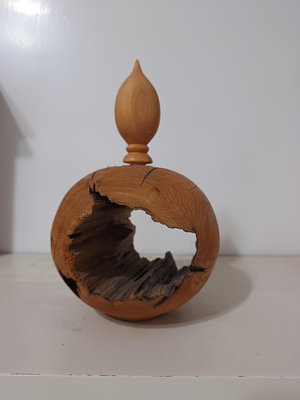 台灣 紅檜 檜木 藝術 聚寶盆 寶瓶