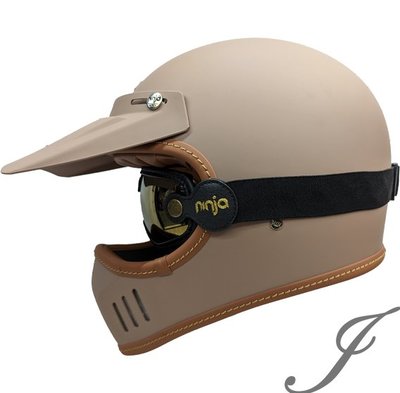 《JAP》華泰 KK 866 可可奶 山車帽 全罩復古帽 越野帽 風鏡  K-866安全帽📌折價300元