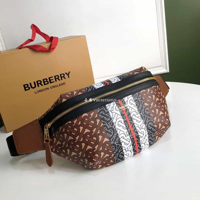 （二手精品）Burberry 環保帆布材質新款腰包
