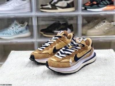 Nike Vaporwaffle sacai DD1875-200 解構 雙勾 時尚跑鞋 休閑卡其色男女鞋