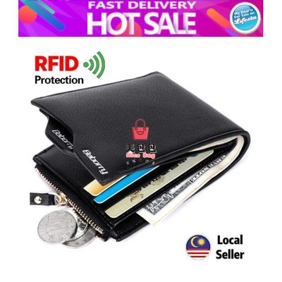 Baborry 優質男士短錢包, 帶拉鍊錢包設計頂級 RFID 防盜保護防磁防 RFID 錢包 皮夾