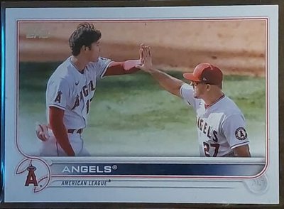 大谷翔平&amp;Trout珍貴兩人擊掌卡 2022 Topps Angels