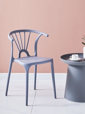 網紅塑料椅子靠背凳子家用北歐餐椅簡約現代休閑椅書桌
