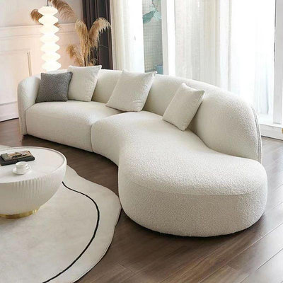 北歐簡約小戶型客廳沙發現代弧形沙發設計師院服裝店休閑沙發