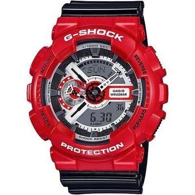 【金台鐘錶】CASIO 卡西歐G-SHOCK GA-110RD-4A 男錶 橡膠錶帶 抗磁GA-110RD-4