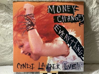 美國龐克女歌手-辛蒂露波-財富翻轉世界 12”單曲EP黑膠(日本版）Cyndi Lauper - Money Changes Everything