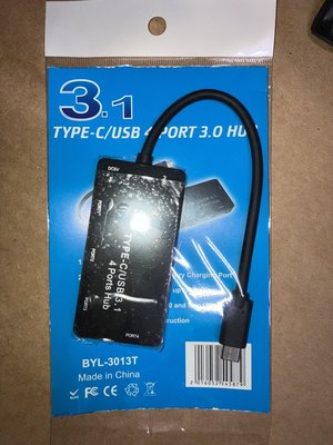 快速發貨_品名: Type-c to HUB usb3.04口集線器(含變壓器) J-14645