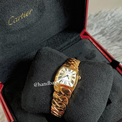 【翰貝格名牌館】二手真品 卡地亞 La Dona de Cartier 18K玫瑰金 22mm 腕錶 石英錶 WE60050I 九二新 現貨