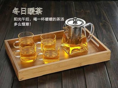 [550ml壺加4杯茶盤]玻璃茶壺耐高溫加厚泡茶壺過濾耐熱家用玻璃水壺花茶壺套裝548元