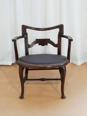 (可議價)-二手 中古Vintage 英國 騎士椅 沙椅 扶手椅 咖啡椅 古玩 擺件 十大雜項【中華拍賣行】3531