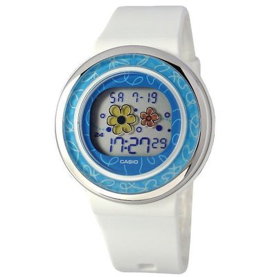 CASIO WATCH 卡西歐Poptone甜心花草系列天藍白色多功能夜光電子手錶 型號：LDF-31-7A【神梭鐘錶】
