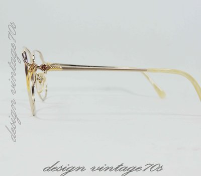 ♛ 黑貓姊vintage潮流古著♛日本帶回品牌精緻純鈦鏡架TITAN-P香檳金精品羽量古董金屬眼鏡鏡架(全新)日本製造