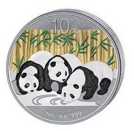 中國 紀念幣 2013 1oz 彩色熊貓紀念銀幣 原廠