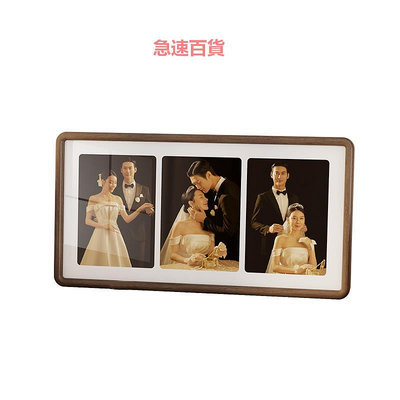 精品實木相框擺臺定制結婚照相框高級感婚紗照全家福洗照片做成相框