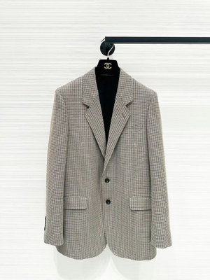 #外套 Celine 羊毛格紋復古西裝外套，36碼，版型超好