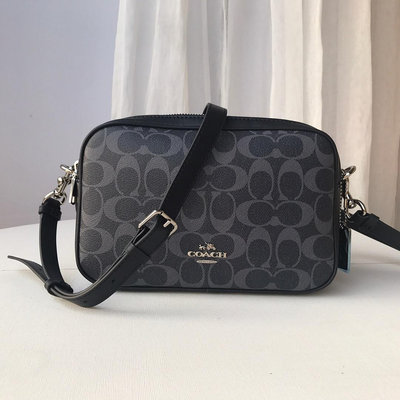 空姐Outlet代購 美國正品 Coach 68167 Jes系列 雙拉鏈女士相機包 斜背包 小方包 雙隔層側背包 附購證