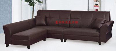30-12  雙子星L型咖啡色沙發(整組)(台北縣市包送到府免運費)【蘆洲家具生活館-1】