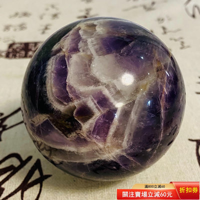 M21天然紫水晶球擺夢幻紫色水晶居家飾品，原石打磨，隨手一拍