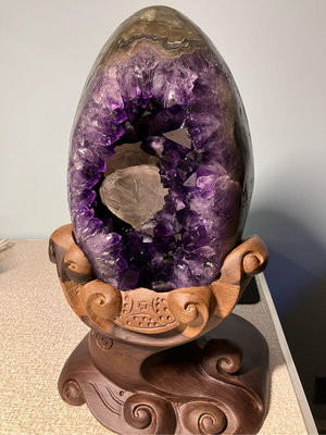 收藏級烏拉圭紫水晶《方解石》紫晶洞恐龍蛋