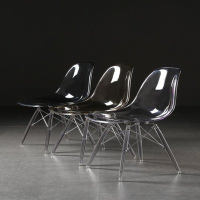 伊姆斯透明椅子北歐風無扶手簡約靠背休閑椅網紅塑料亞克力水晶椅-促銷 正品 現貨