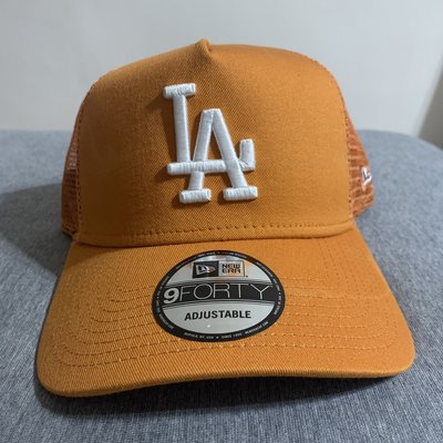 NEW ERA 6 PANEL 棒球帽SNAPBACK 網帽 橘色卡車司機帽 道奇隊 LA 大聯盟 MLB 二手