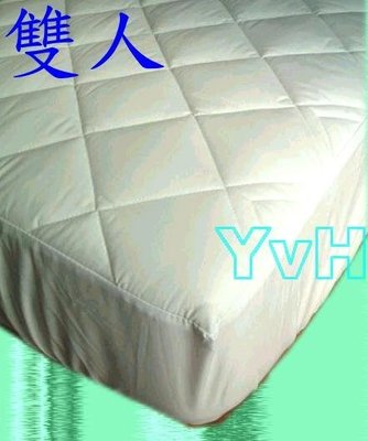 =YvH= 淨白色 床包式保潔墊 雙人5x6.2尺 U型鬆緊帶 台灣製 Easy 富貴綢 (現貨)