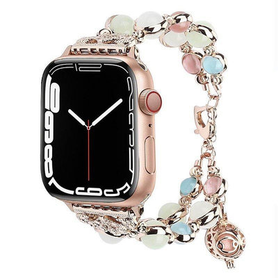 夜光女款不鏽鋼金屬錶帶 適用於apple watch 8 7 6 5 4 SE 44/45mm 40/41mm蘋果手錶錶-台北之家
