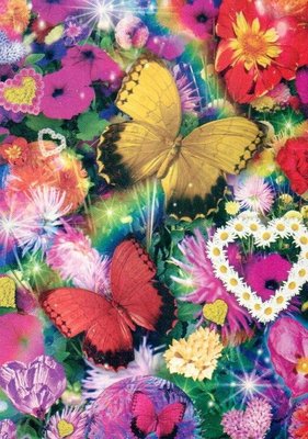 美國拼圖 mas．蝴蝶 花．1000片迷你拼圖 鐵盒包裝，71326