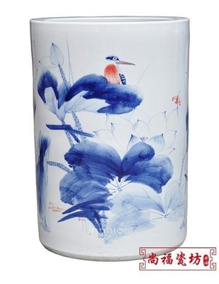 INPHIC-青花瓷古典 書房 落地裝飾品 復古擺飾 箭筒帽筒花瓶