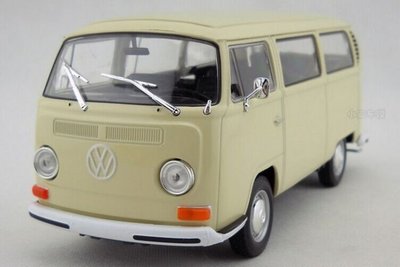 下殺- 汽車金屬模型Volkswagen 斯福 1:24 1972 T2 巴士 大巴模型 麵包車 巴士BUS古董車合金汽