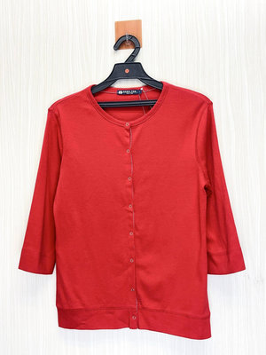 全新 Hang Ten 專櫃 紅色素面純棉七分袖小外套