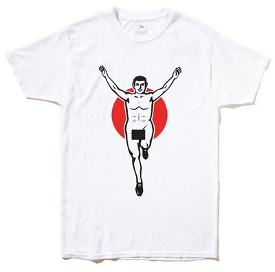 Nude Glico man 短袖T恤 白色 日本大阪玩翻非固力果裸體道頓堀東京趣味幽默爆笑