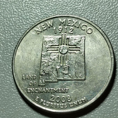 美國2008年25美分新墨西哥州州幣紀念幣硬幣外國錢幣公園幣22806