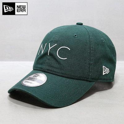 小Z代購#NewEra帽子韓國紐亦華MLB棒球帽軟頂大標NYC刺繡鴨舌帽墨綠色