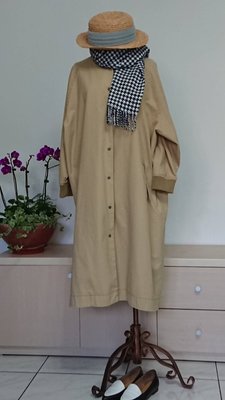 日式原單設計款大器棉質雙層風衣外套(老銀屋)