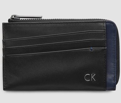 全新美國品牌 Calvin Klein 多功能皮革皮夾卡夾信用卡夾拉鍊包零錢包，附禮盒，低價起標無底價！本商品免運費！