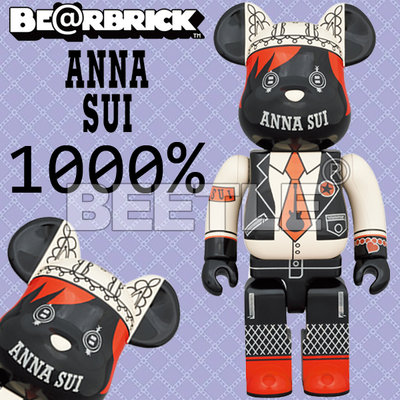 BEETLE BE@RBRICK ANNA SUI 安娜蘇 蘇安娜 RED &amp; BEIGE 庫柏力克熊 1000%