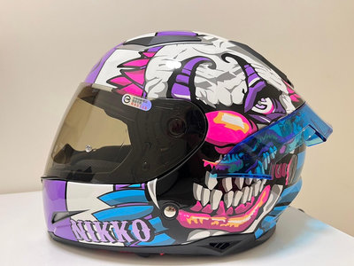 Nikko Helmet802S 鱷夢馬戲團彩繪笑氧紫氮安全帽