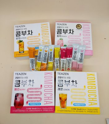 現貨 韓國 Teazen 康普茶 無糖 發酵茶 乳酸菌 檸檬 莓果 香水檸檬 柚子 水蜜桃 單條 散裝