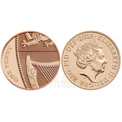 非全新有斑點 現貨實拍 盾牌幣 英國 真幣 1便士 年份隨機 紀念幣 獅子 硬幣 英國女王禮物