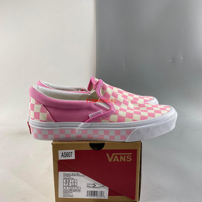 【明朝運動館】Vans Classic Slip-On 少女粉棋盤格經典款低幫一腳蹬懶人鞋 女鞋耐吉 愛迪達