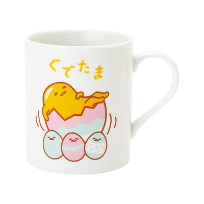 花見雜貨~日本製全新正版gudetama蛋黃哥磁器陶瓷器馬克杯水杯繽紛彩蛋