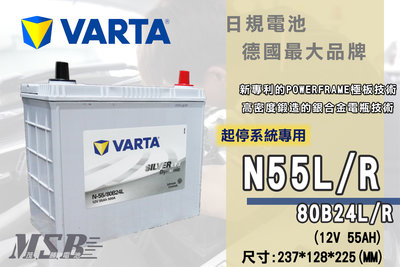 【茂勝電池】NEW VARTA N55L/R 80B24L/R EFB 起停系統 華達 進口電池 適用車款 Accord